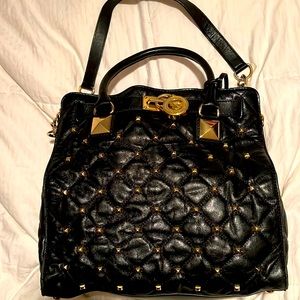Michael Kors  black studded Hamilton tote with gold studs